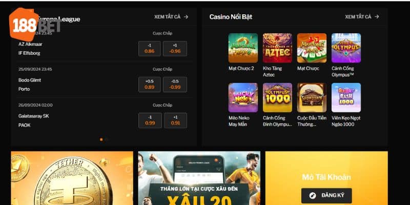 188Bet sở hữu một kho tàng sản phẩm cá cược phong phú